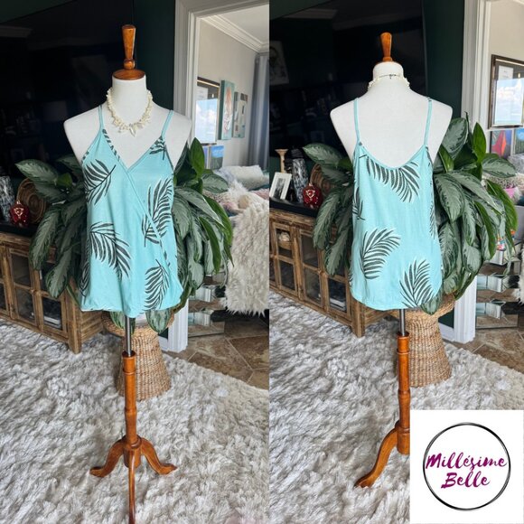 Island Turquoise Spaghetti Strap Top - Picture 1 of 8